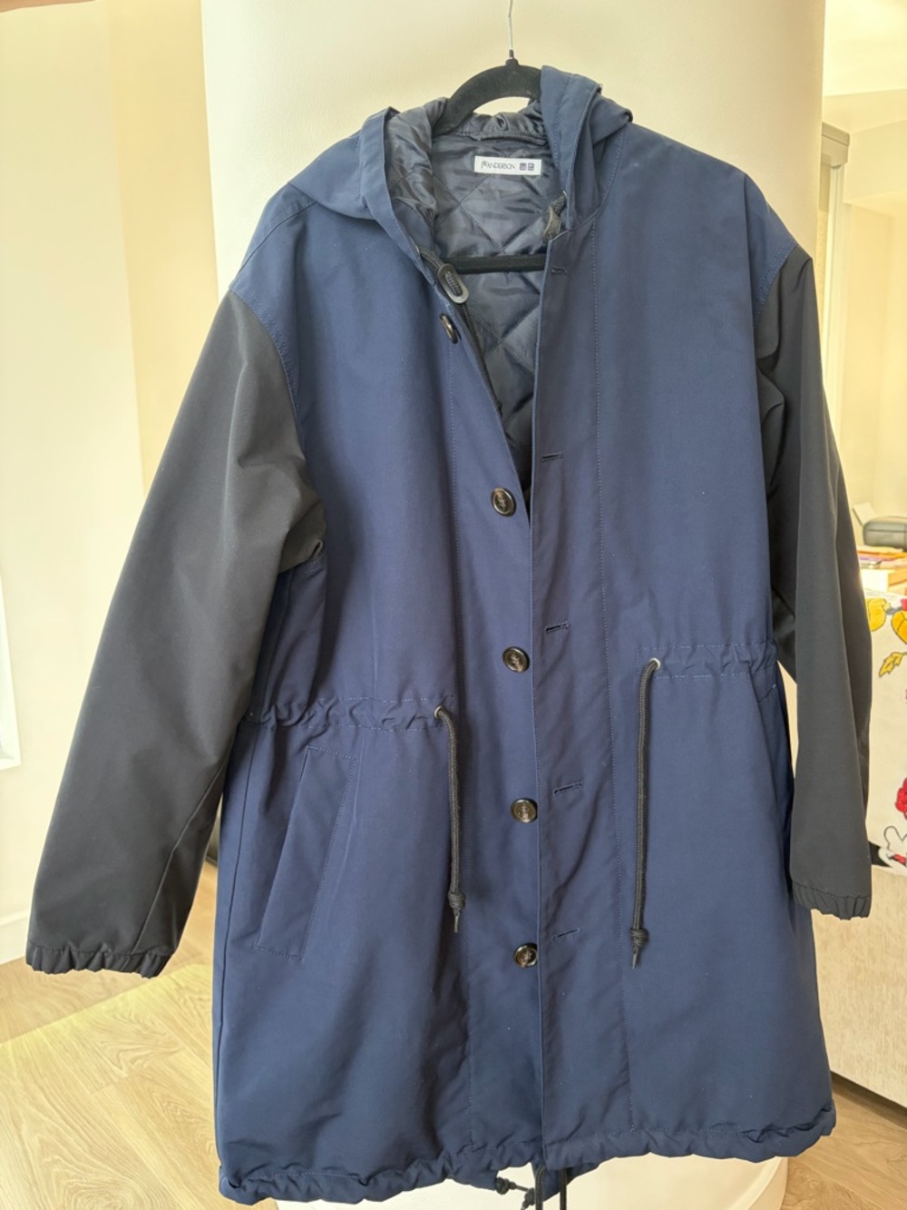 Uniqlo x JW Anderson Hooded Quilted Coat Navy Size L